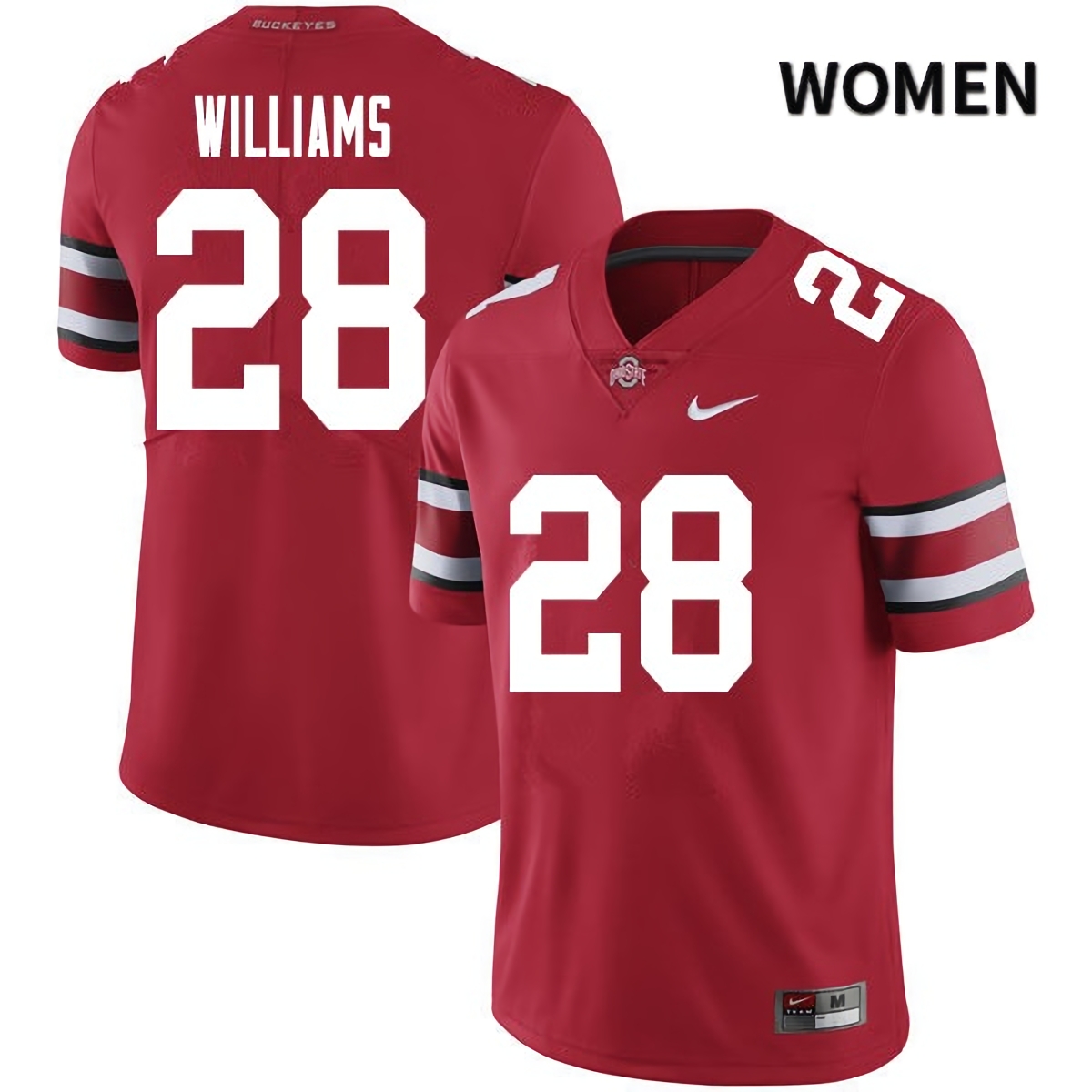 Miyan Williams Ohio State Buckeyes Women's NCAA #28 Red College Stitched Football Jersey IUI5756OQ